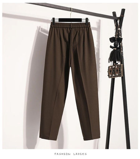Plus Size Pants Woman 2025 Autumn Winter New Arrival High Waist Suit Pants High Quality Korean Style Straight Trousers