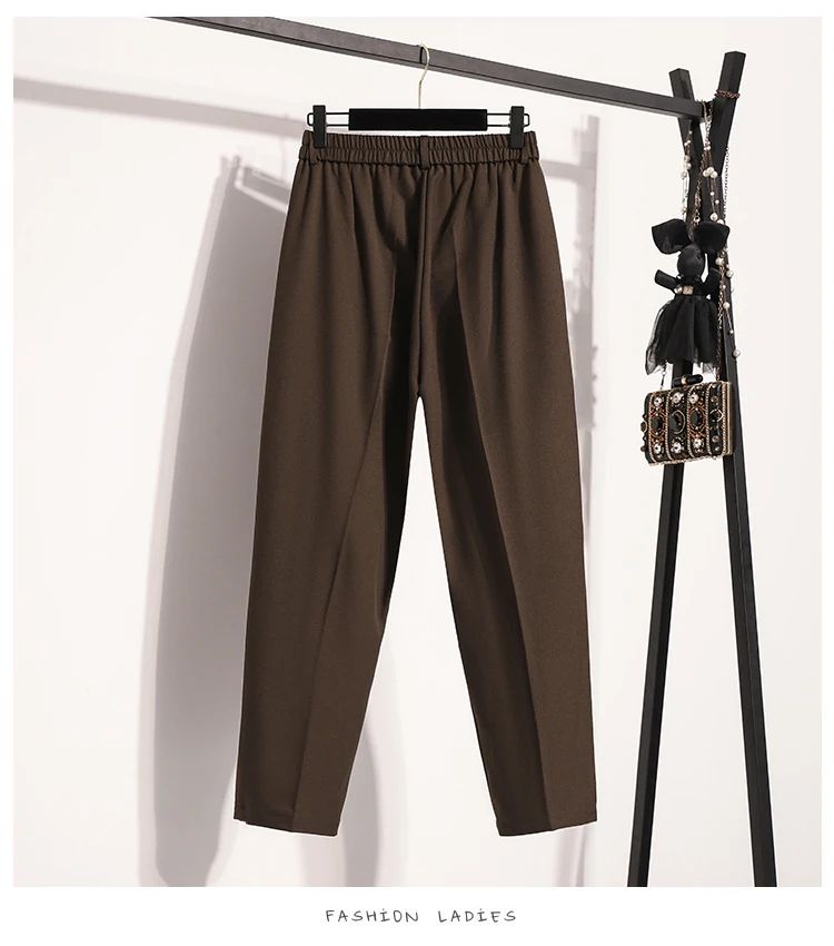 Plus Size Pants Woman 2025 Autumn Winter New Arrival High Waist Suit Pants High Quality Korean Style Straight Trousers