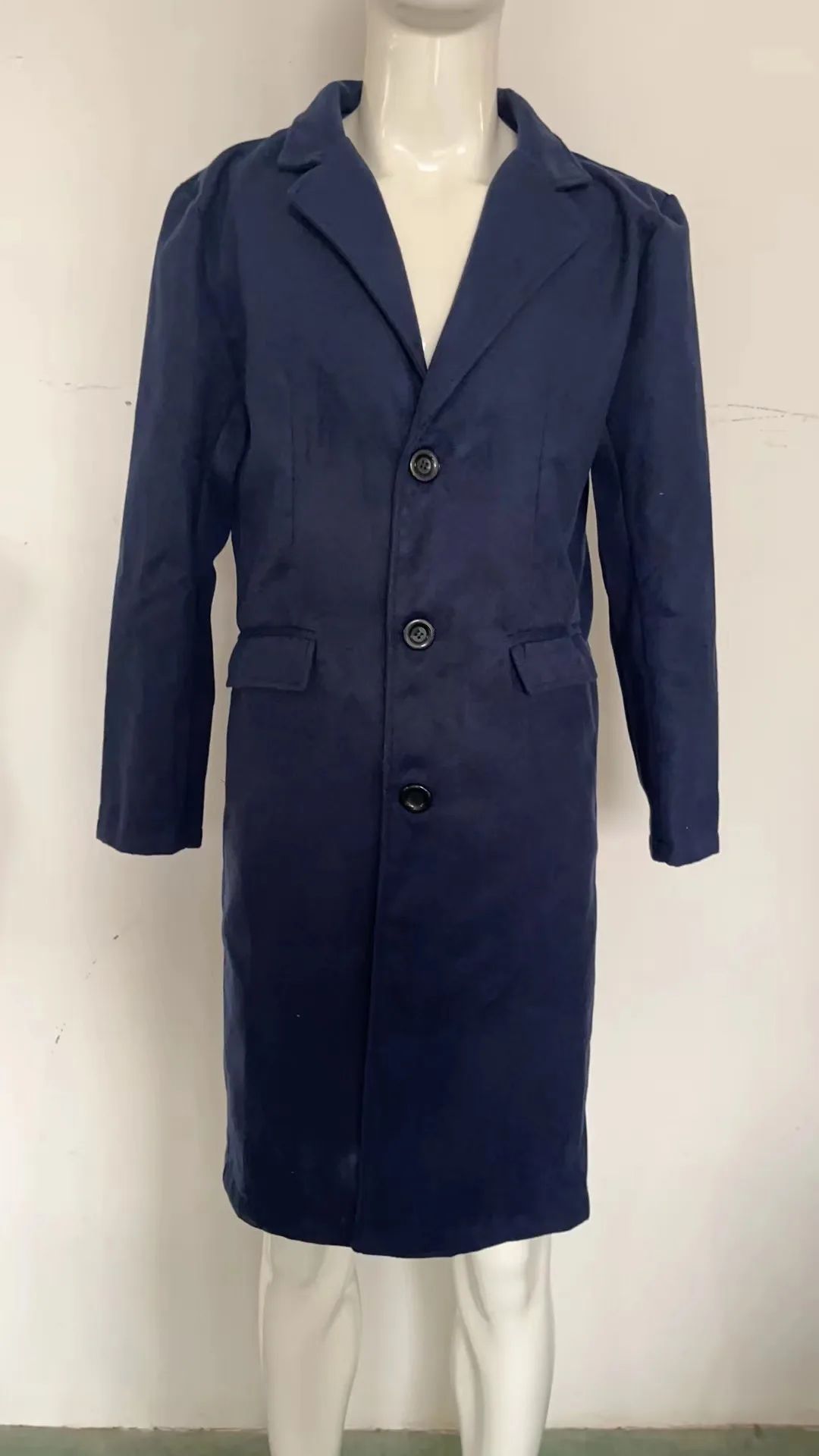 Autumn and Winter Casual Men's Clothing, British Style Woolen Overcoat, New Korean Style Solid Color Long Windbreaker S-XXXL