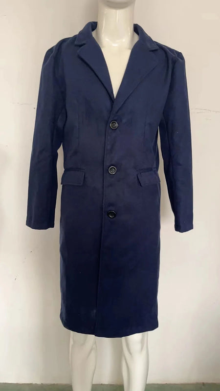 Autumn and Winter Casual Men's Clothing, British Style Woolen Overcoat, New Korean Style Solid Color Long Windbreaker S-XXXL