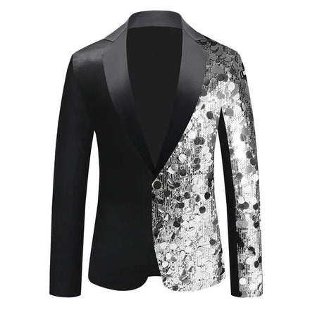 New Men Luxury Sequin Suit Jacket Silver / Gold Fashion Singer Bar KTV Dance Party Stage Performance Dress Blazers Coats