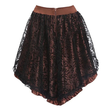 Steampunk Women Lace Floral Skirt Asymmetrica Renaissance Victorian Pirate Medieval Sexy Gothic Corset Skirts Matching