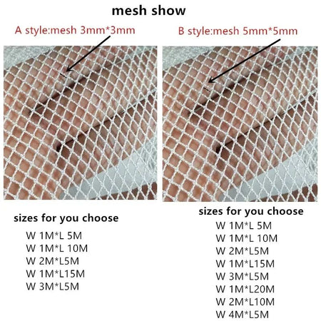 3mm-5mm Mesh Semi-Finished Knotless Nylon Fishing Net Outdoor Fishing Network for Cage Breeding Net Trawl Net Fishing Tool