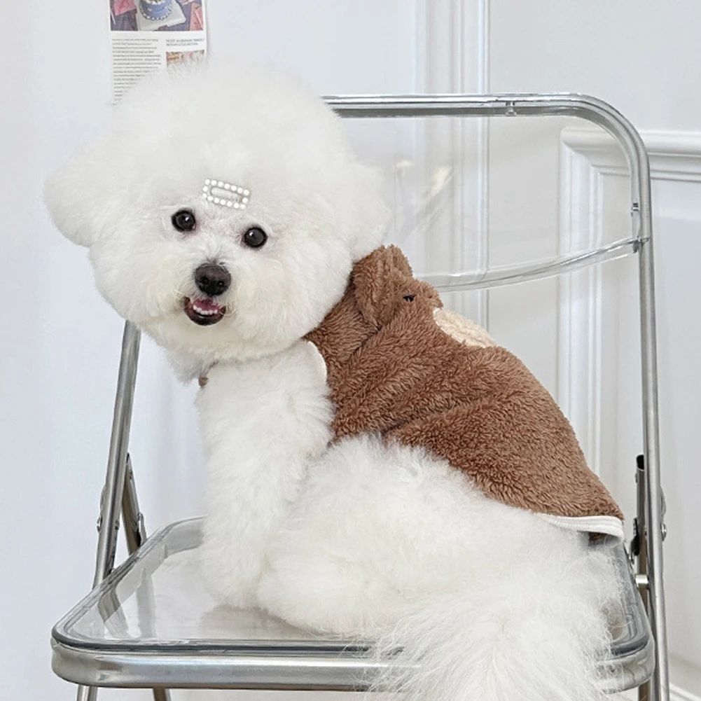Warmth Pets Cute Clothes Teddy Schnauzer Clothes Puppy Clothes 1.5-11.5kg Winter Dog Clothing Soft Plush Teddy Bear Sweater Vest