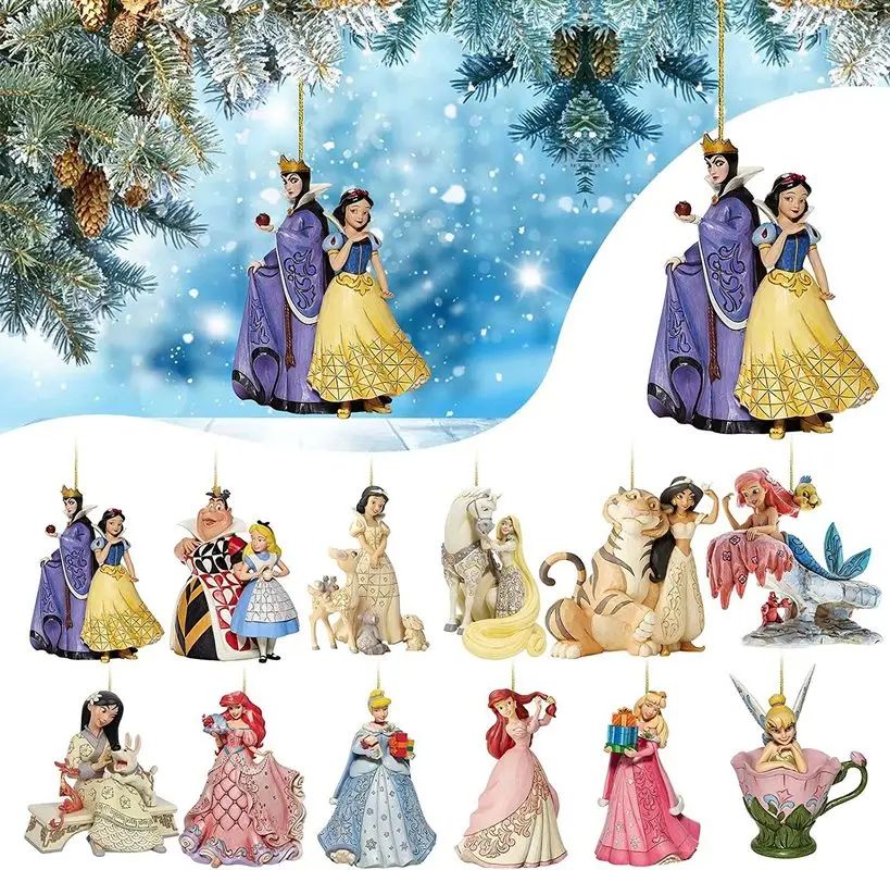 Xmas Tree Decor, Holiday Party Arrangement, KidChristmas Craft, Hot-Selling Disney Princess Doll Pendant Ornament Kids' Toy Gift