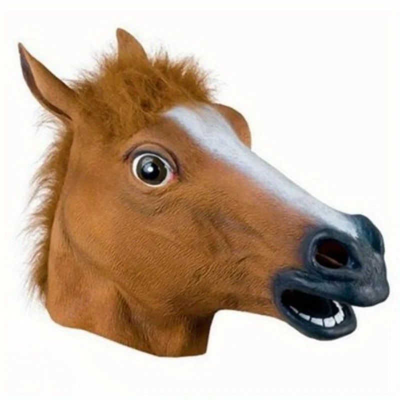 1 Pcs Funny Halloween Mask Halloween Decorations Horse Head Latex Masks Masquerade Party Decorations Adult Happy Halloween