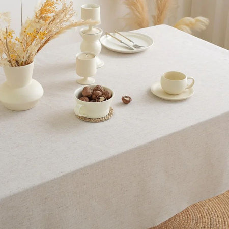 Cotton Linen Tablecloth for Wedding Home Party Dining Banquet Decoration Flax Fabric Table Cloth Luxurious Table Cover