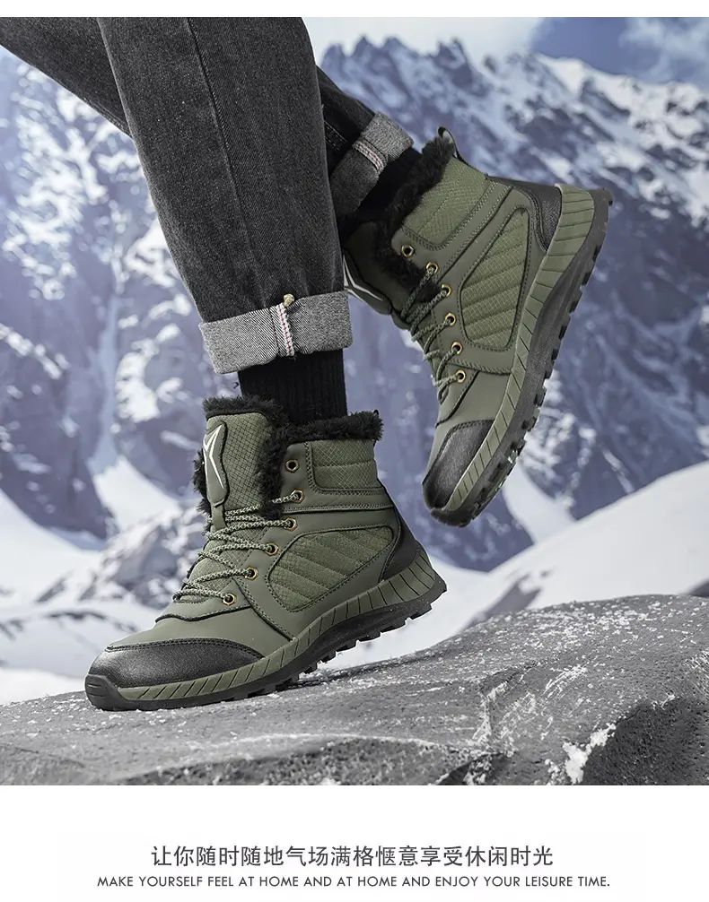 Men Women Waterproof Winter Boots Snow Barefoot Casual Shoes Outdoor Warm Work Shoes Ankle Shoes for Trekking Climbing Hiking