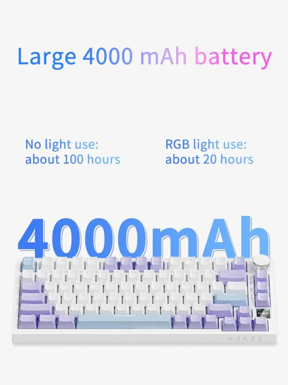 Ajazz Ak820 Mechanical Keyboard Wired USB 75% White Light Gasket Full Key Hot Swap Esports Gaming Keyboard Custom for Pc Laptop