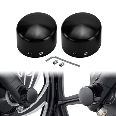 2pcs Motorcycle Front Axle Nut Cover Cap Bolt Black/Chrome For Harley Touring Softail Breakout Dyna Street Bob V-Rod Sportster