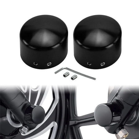 2pcs Motorcycle Front Axle Nut Cover Cap Bolt Black/Chrome For Harley Touring Softail Breakout Dyna Street Bob V-Rod Sportster