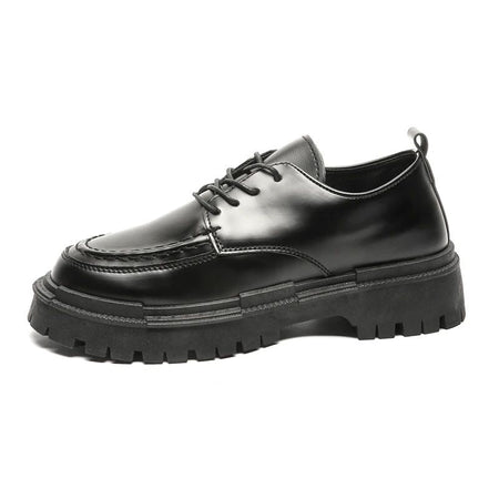 Fashion Thick Sole Leather Men Casual Shoes Classic Formal Business Men Dress Shoes Breathable Lace-Up Handmade Shoes Moccasins