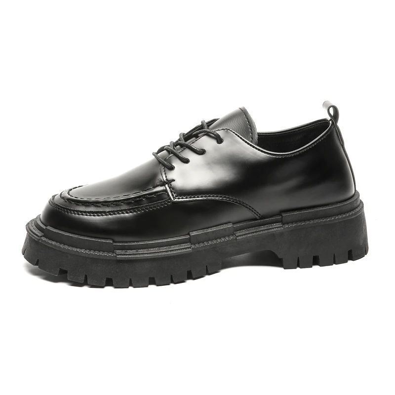 Fashion Thick Sole Leather Men Casual Shoes Classic Formal Business Men Dress Shoes Breathable Lace-Up Handmade Shoes Moccasins