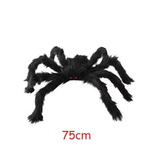 Halloween Big Plush Spider Horror Halloween Decoration Party Prop Outdoor Giant Spider Decor 30-200cm Chamber Prank Black Spider