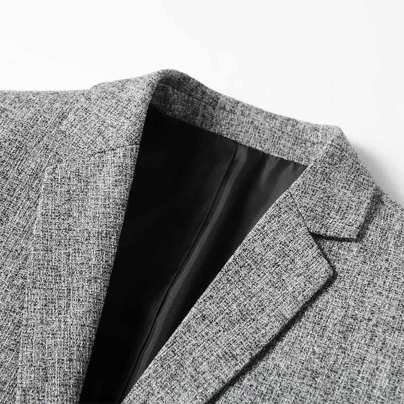 Black Men V-neck Single-breasted Suit Jacket, Fashion Slim Dress Coats, Blue Gray Yellow Blazers, Male Casual Tops Asian Size