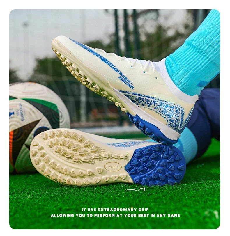 New Men Football Boots Match Ultralight Grass Cleats Soccer Shoes Sneakers Indoor Breathable Long Spikes Training Drop Shipping