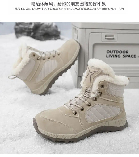 Men Women Waterproof Winter Boots Snow Barefoot Casual Shoes Outdoor Warm Work Shoes Ankle Shoes for Trekking Climbing Hiking