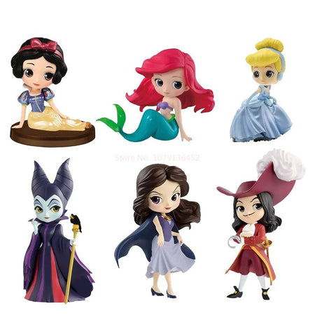 Bandai Original Disney Anime Figure Sitting Villain Doll Q Version Kids Toys Home Decoration Girl'S Birthday Model Cute Toy Gift