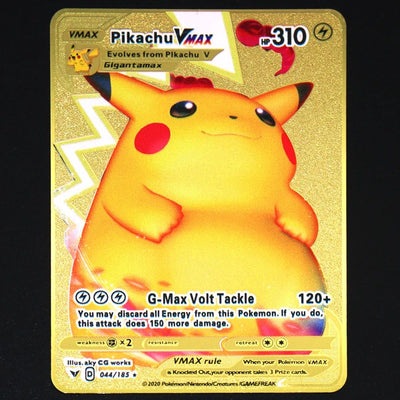 Pokemon 183200 Points High Hp  Gold Black English French Metal Cards Vmax Mega GX Game Collection Cards Charizard Pikachu Mewtwo