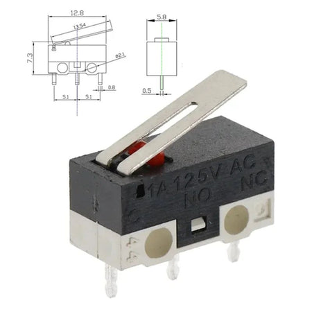 20PCS Mini Micro Limit Switch C NO NC 3 Pins PCB Terminals SPDT 1A 125V Roller Arc Lever Snap Action Push Micro Mouse Switches