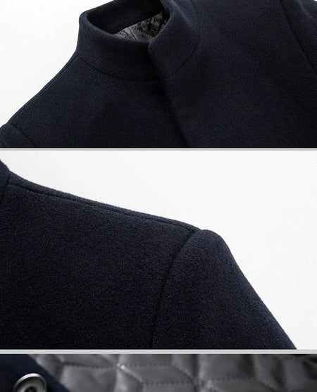 TFETTERS Brand Trench Coat Korean Fashion Business Casual Stand Collar Long Jackets for Men 2025 Autumn Windbreaker Winter Coats