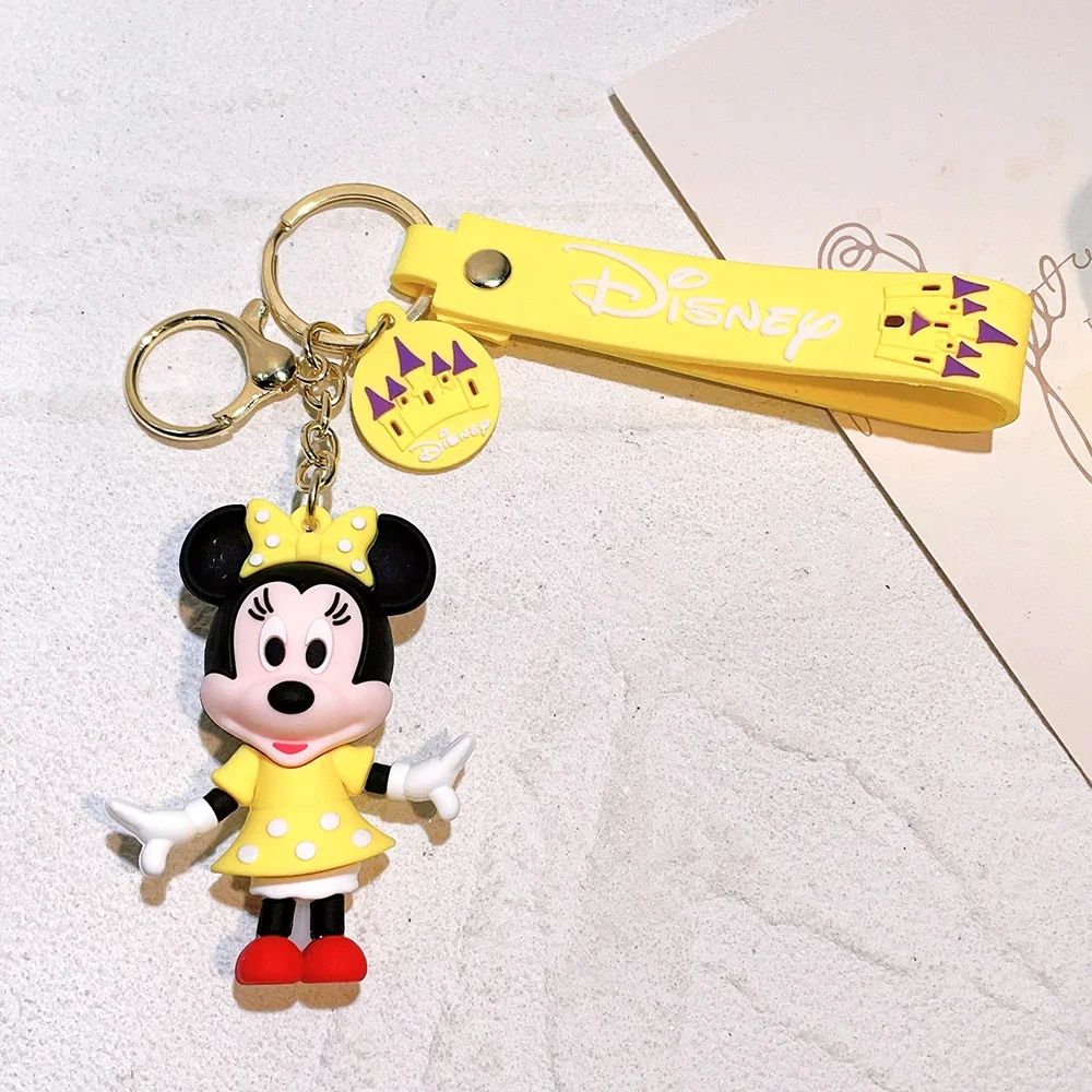 Disney Anime Mickey Keychain Cartoon Stitch Cute Minnie Keyring Student Bag Hanging All-match Car Key Chain Christmas Gifts