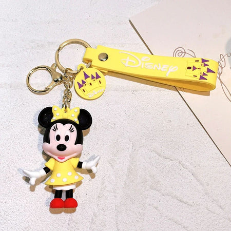 Disney Anime Mickey Keychain Cartoon Stitch Cute Minnie Keyring Student Bag Hanging All-match Car Key Chain Christmas Gifts