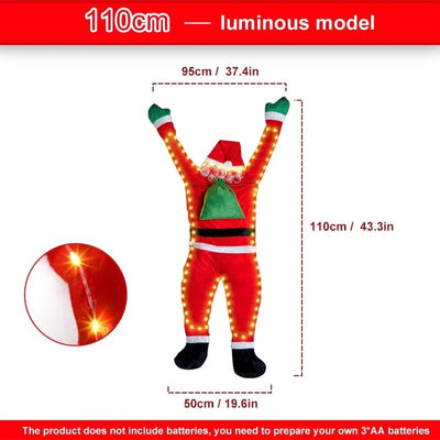 Santa Claus Climbing Wall Climb the wall/climb the window/climb the car/climb the door roof balcony garden Christmas outfit