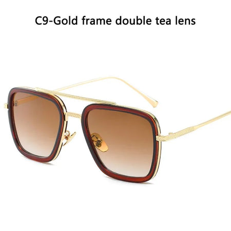 High Quality Iron Man Tony Stark Fishing Sunglasses Square Outdoor Sport Fishing Glasses Men Spider Eyewear Sports Sun Glasses