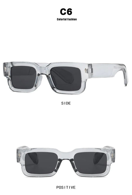 Retro Men Square Sunglasses For Women Vintage Luxury Rivet Designer Sun Glasses Fashion Arrow Shades UV400 Eyeglasses