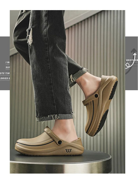 A Pair of Men's Casual Shoes, Waterproof and Oil-Proof, Low-Top Non-Slip Chef Shoes, Wear-Resistant and Non-Slip Men's Shoes