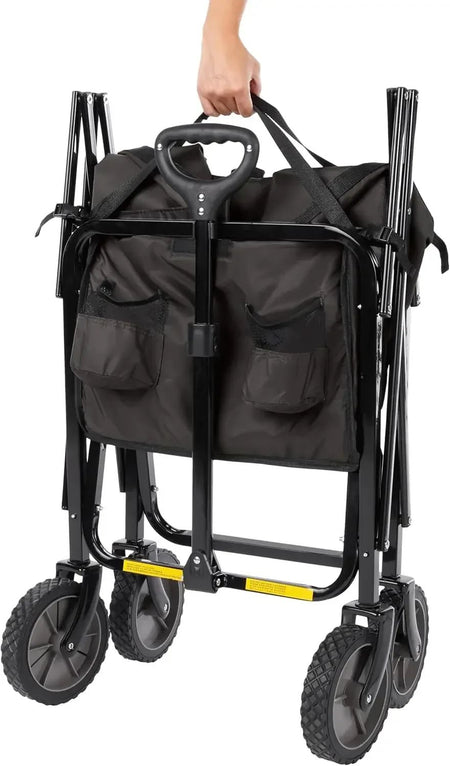 Collapsible Folding Heavy Duty Utility Wagon for Outdoor Sports, 265 pounds Weight Capacity, Camping, Garden, and Shopping=