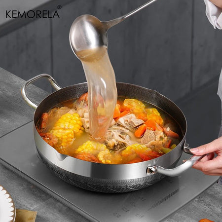304 Stainless Steel 26/28/30cm Frying Pan Food Grade Non Stick Pan Honeycomb Pot Bottom Induction Cooker Gas Stove General Wok