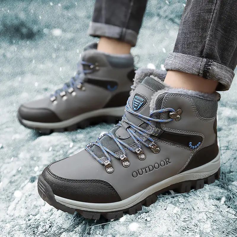 Men's Casual Sneaker Outdoor Sports Men Boots for Men Shoes Comfortable Warm Outdoor Hiking Shoes with Short Plush Men's Shoes