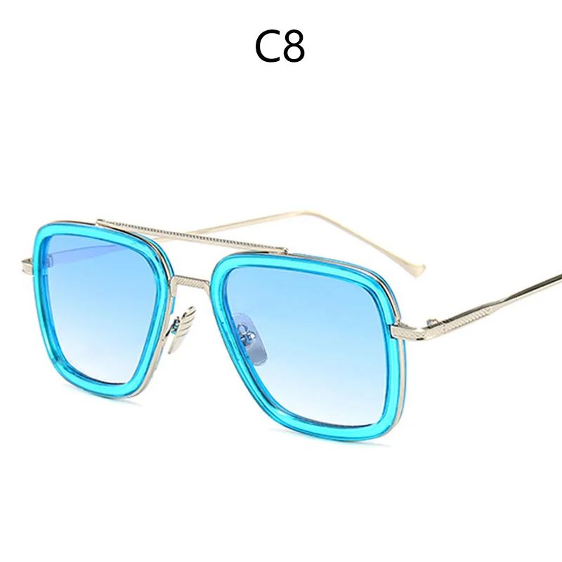 High Quality Iron Man Tony Stark Fishing Sunglasses Square Outdoor Sport Fishing Glasses Men Spider Eyewear Sports Sun Glasses