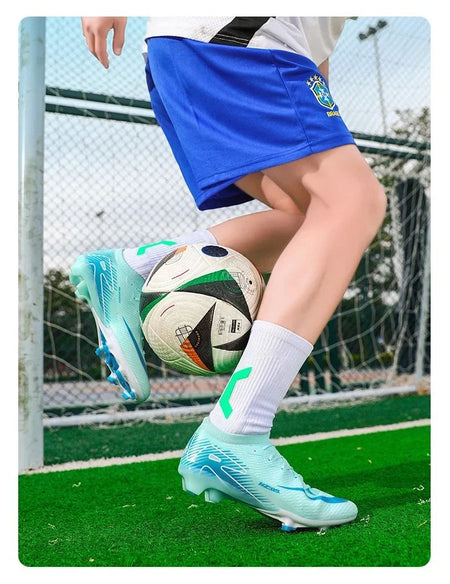 New Men Football Boots Match Ultralight Grass Cleats Soccer Shoes Sneakers Indoor Breathable Long Spikes Training Drop Shipping