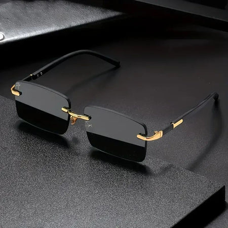 Rimless Sunglasses Rectangle Fashion Popular Women Men Shades Small Square Sun Glasses for Female Male Summer Traveling Oculos