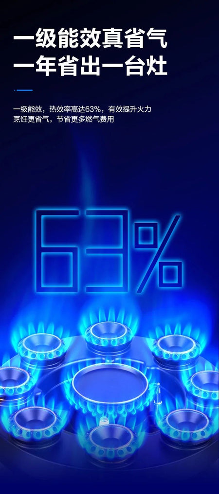220V Energy-Saving Gas Cooker with Powerful Flame, Single Burner Natural Gas Cooktop for Home Kitchen A