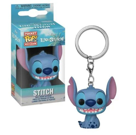 New 22 Styles Funko Pocket pop Keychains Mickey Mouse Minnie Donald Duck Stitch Angel Elvis TIKI Lilo Scrump Vinyl Figure Toys