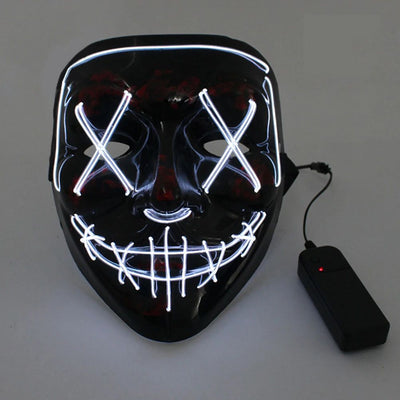 Wireless Scary Glowing Mask LED Luminous Purge Mask Halloween Horror Neon Light Up Cosplay Party Mask Fstival Costume Supplies