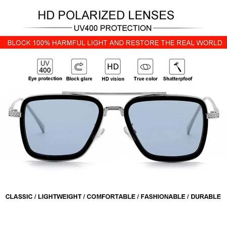 Luxury Fashion Tony Stark Style Kids Polarized Sunglasses Children Square Sun Glasses Boys Girls Oculos Retro Iron Man Glasses