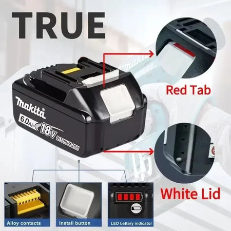 ?100% Genuine 18V Makita 6Ah/5Ah for Makita Battery BL1840 BL1830B BL1850B BL1850 BL1860 BL1815 Replacement Lithium Battery?
