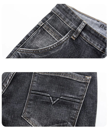 Autumn Winter New Business Men's Jeans Classic Fashion Stretch Washed Casual Denim Trousers Comfortable Straight Male pants