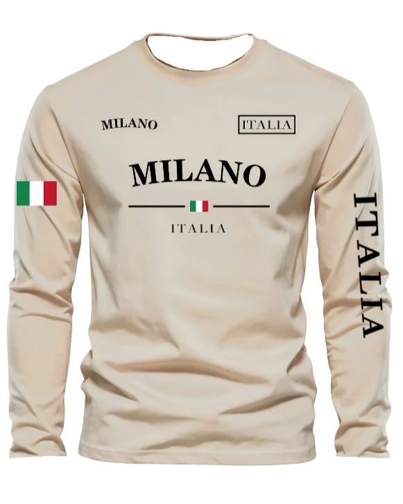 Men's T-Shirt Crew NeckOutdoor Leisure Sports Long Sleeve  Autumn Fashion  Shirt Machine Washable Versatile