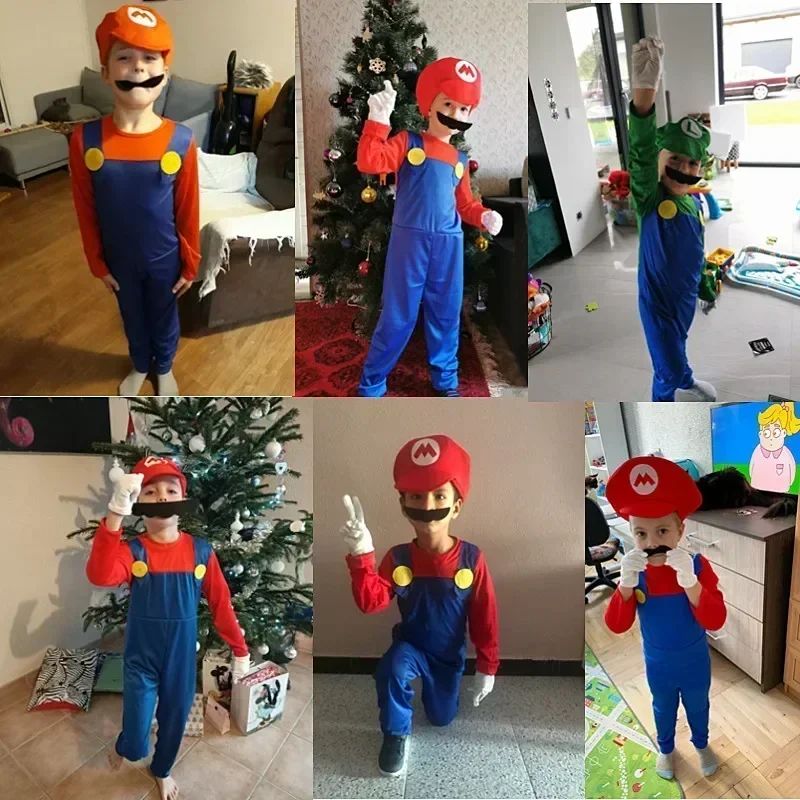 2025 Halloween Kinder Anime Game Kostuum Kids Muts Baard Jumpsuit Halloween Kids Cosplay Kostuum Jongens Girls Game Party