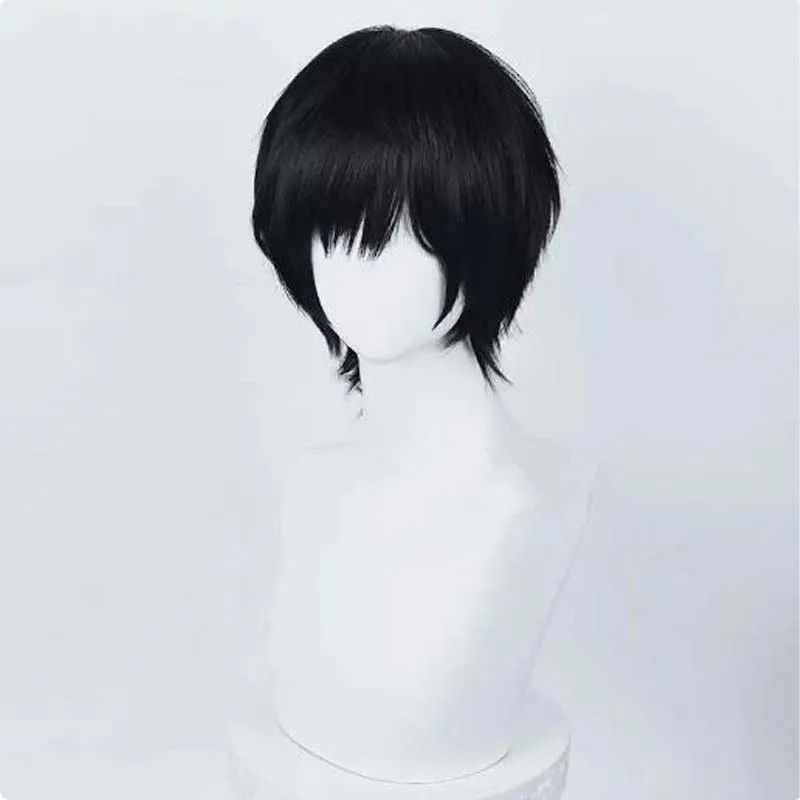Anime Chainsaw Man Yoshida Hirofumi Cosplay Wig Short Black Heat Resistant Synthetic Hair Man Party Wigs