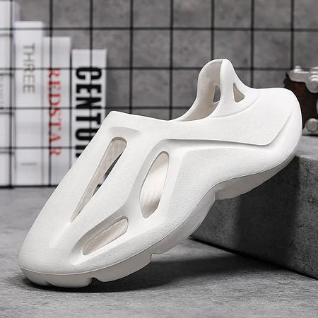 Men's Slippers Summer Soft EVA Beach Hole Shoes Outdoor Women's Slide Non-slip Personalized Hollow Shoes 36-47