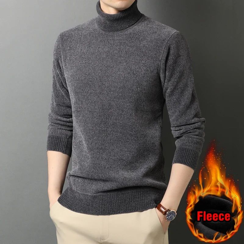 Men Turtleneck Sweater Casual Thick Men's Rollneck Knitted Sweater Warm Mens Jumper Woolen Sweater Male Outwear Knitwear 3XL 4XL
