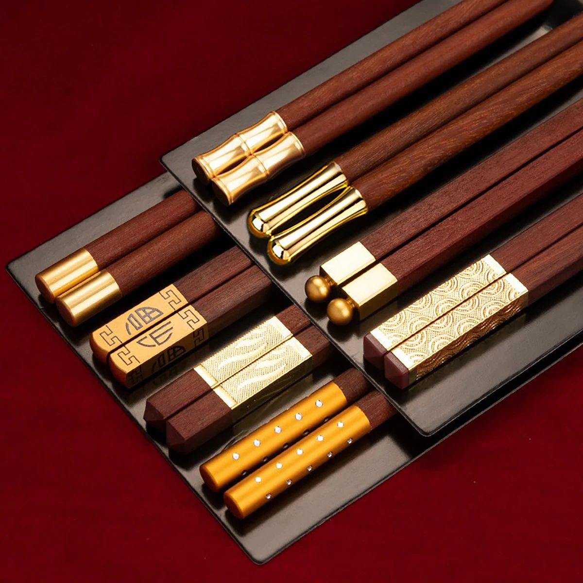 5/6/8/10Pairs Reusable Chopsticks Tableware Handmade Japanese Natural Wood Chopsticks Sushi Food Wooden Chopsticks Non Slip Easy