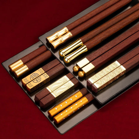 5/6/8/10Pairs Reusable Chopsticks Tableware Handmade Japanese Natural Wood Chopsticks Sushi Food Wooden Chopsticks Non Slip Easy